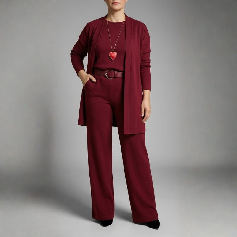 Myrna Soft Knit Three-Piece Set – Cozy Stretch Lounge Ensemble