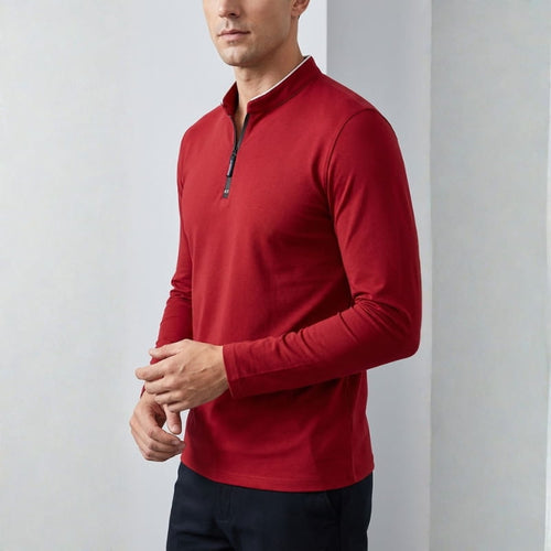 Brennan Half Zip Cotton Polo Shirt – Sleek Everyday Performance Top