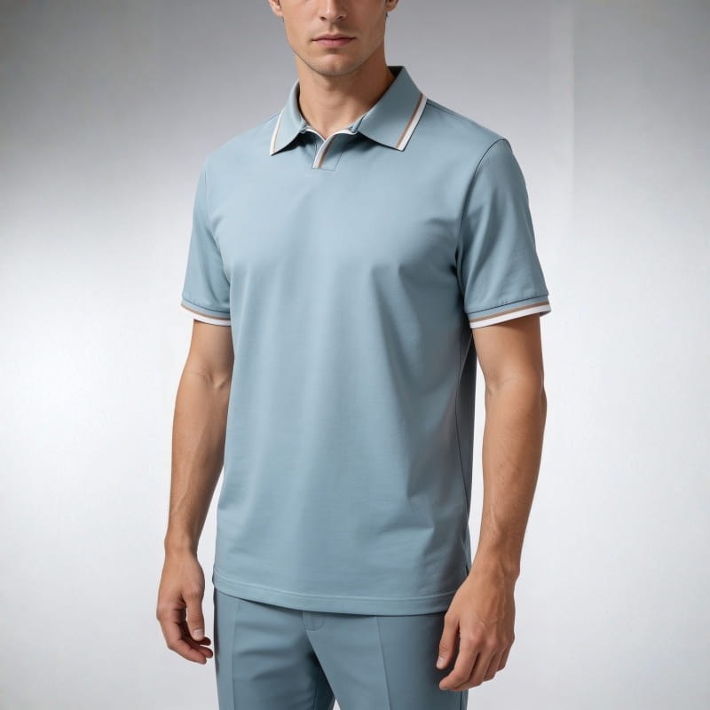 Edward Cotton Tailored Polo Shirt – Sleek Short Sleeve Top