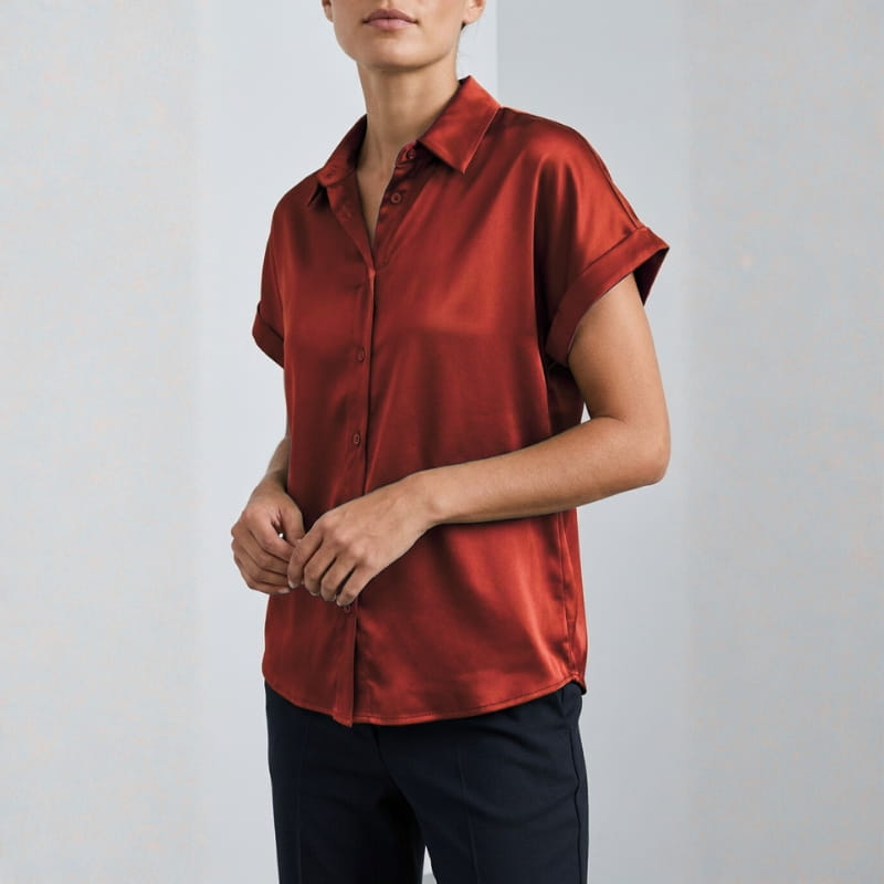 Seraphina Luxe: Premium Silk-Finish Satin Blouse