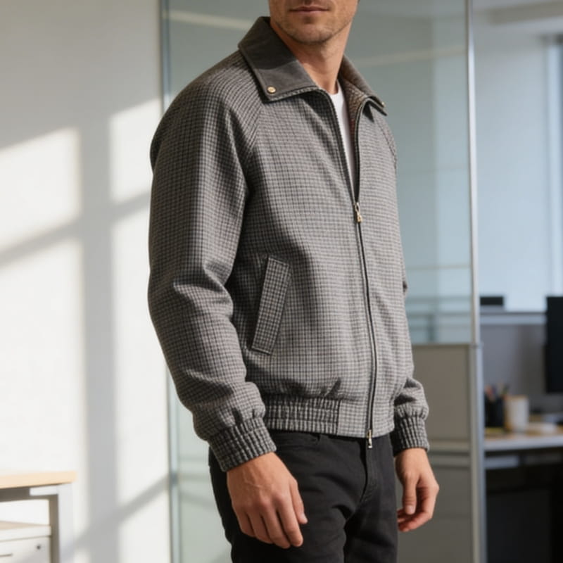 Kevin Cotton Blend Zip Jacket – Tailored Lightweight Sport Coat