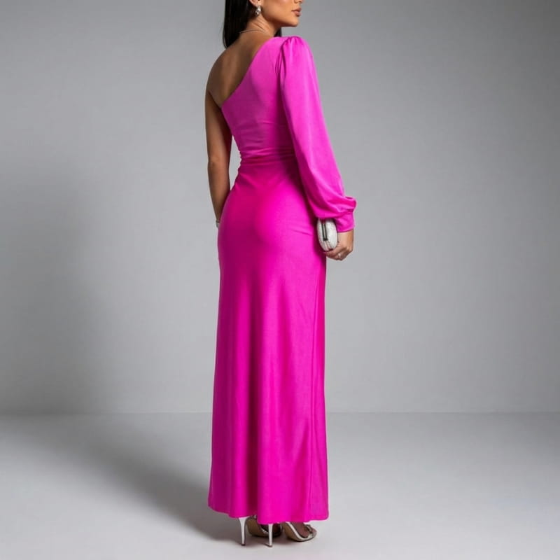 Olivia Satin One-Shoulder Maxi Dress – Elegant Evening Wear
