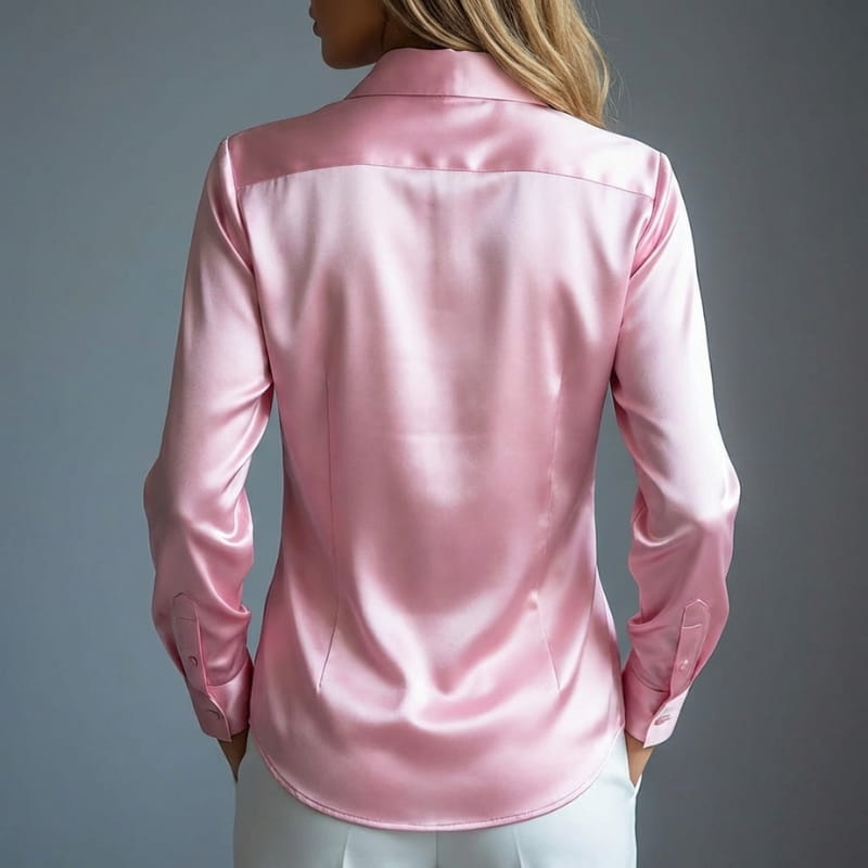 Malika Luxe Satin Silk Button Shirt – Soft Draped Workwear Shirt