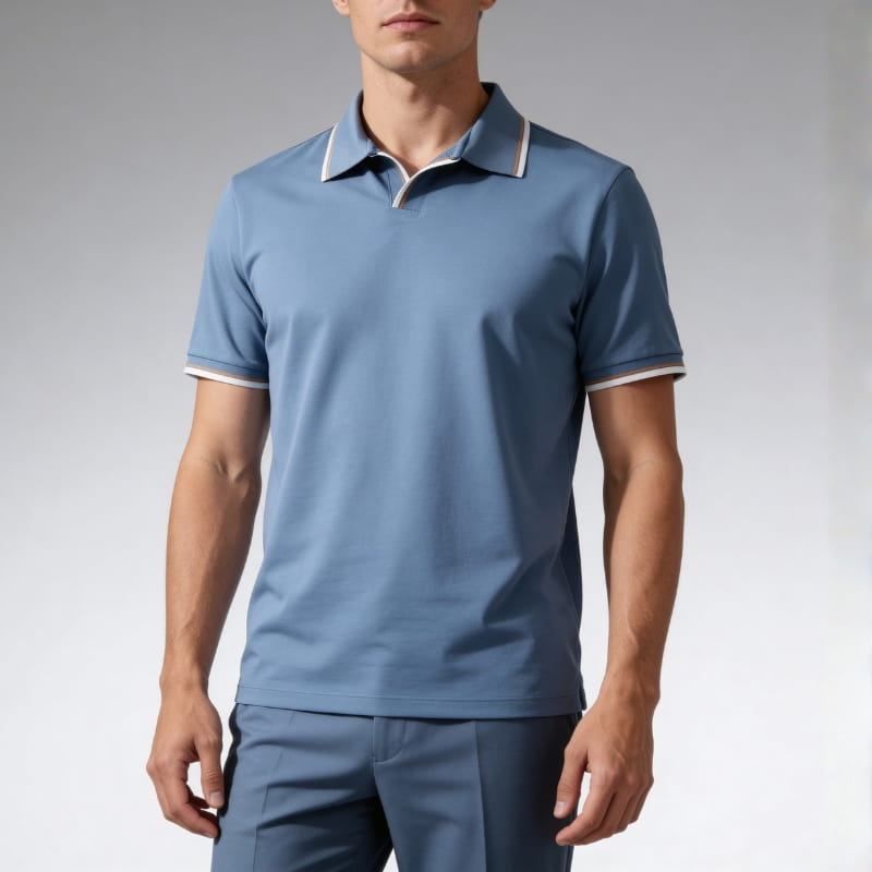 Edward Cotton Tailored Polo Shirt – Sleek Short Sleeve Top