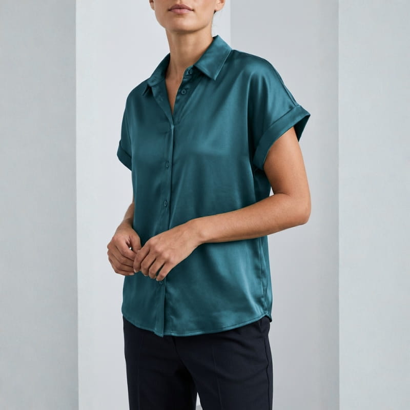 Seraphina Luxe: Premium Silk-Finish Satin Blouse