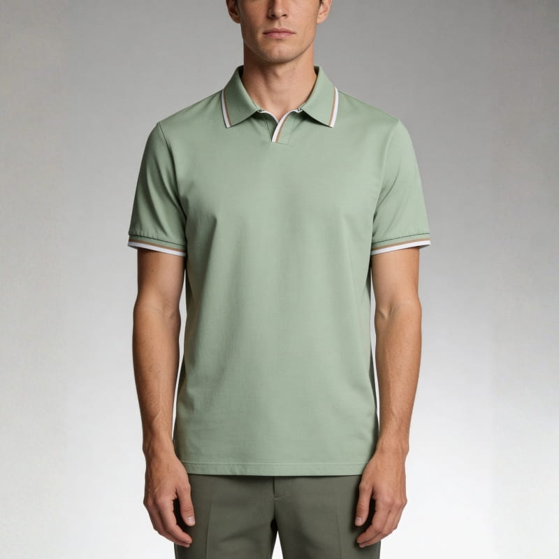 Edward Cotton Tailored Polo Shirt – Sleek Short Sleeve Top