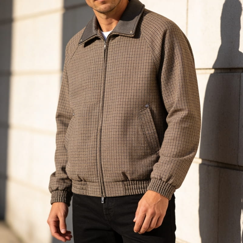 Kevin Cotton Blend Zip Jacket – Tailored Lightweight Sport Coat
