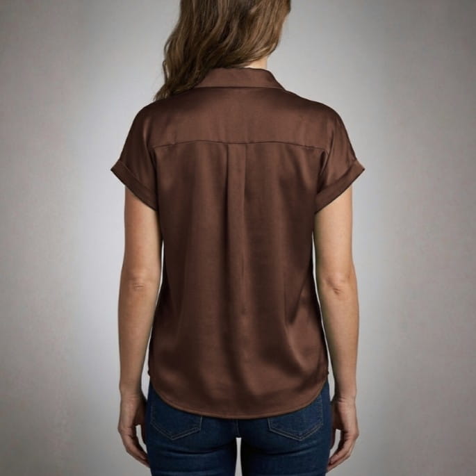 Seraphina Luxe: Premium Silk-Finish Satin Blouse