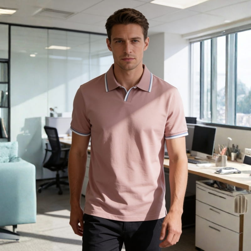 Edward Cotton Tailored Polo Shirt – Sleek Short Sleeve Top