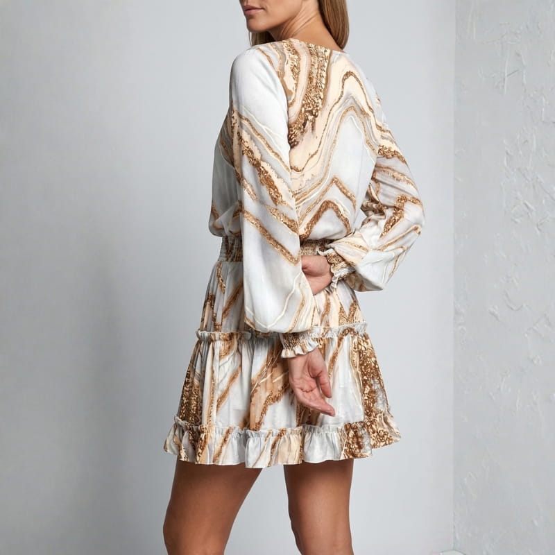 Paloma V Neck Ruffle Mini Dress – Flowy Summer Dress