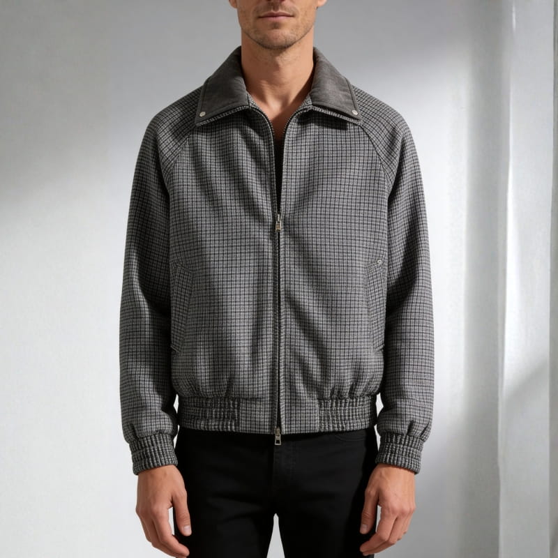 Kevin Cotton Blend Zip Jacket – Tailored Lightweight Sport Coat