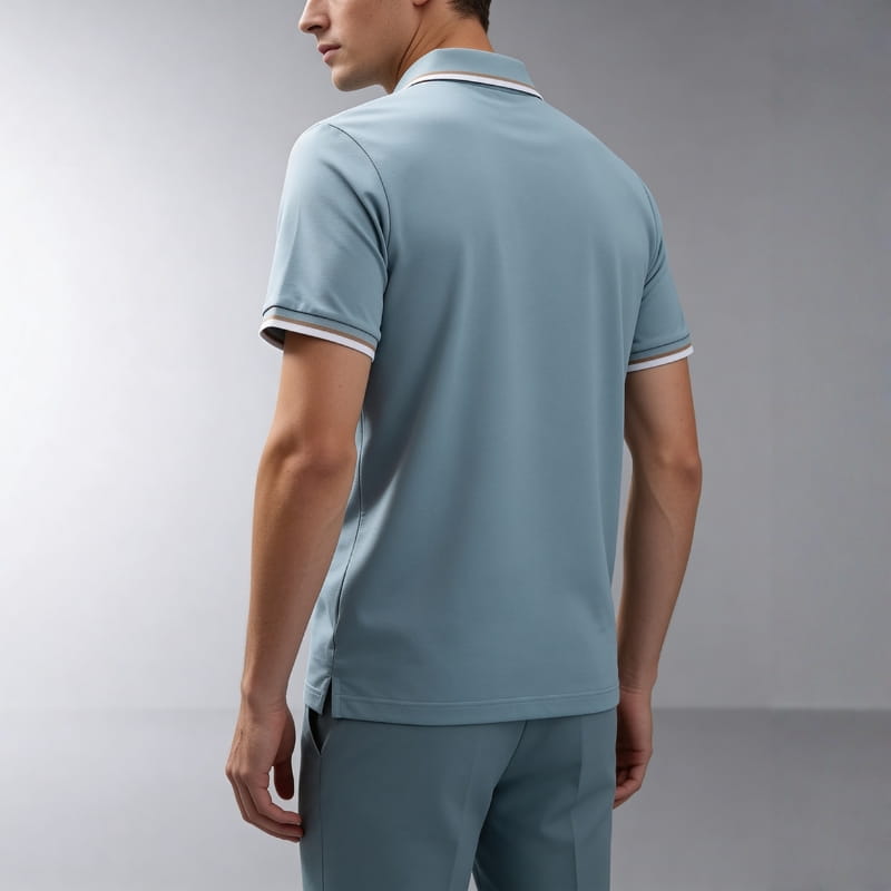 Edward Cotton Tailored Polo Shirt – Sleek Short Sleeve Top