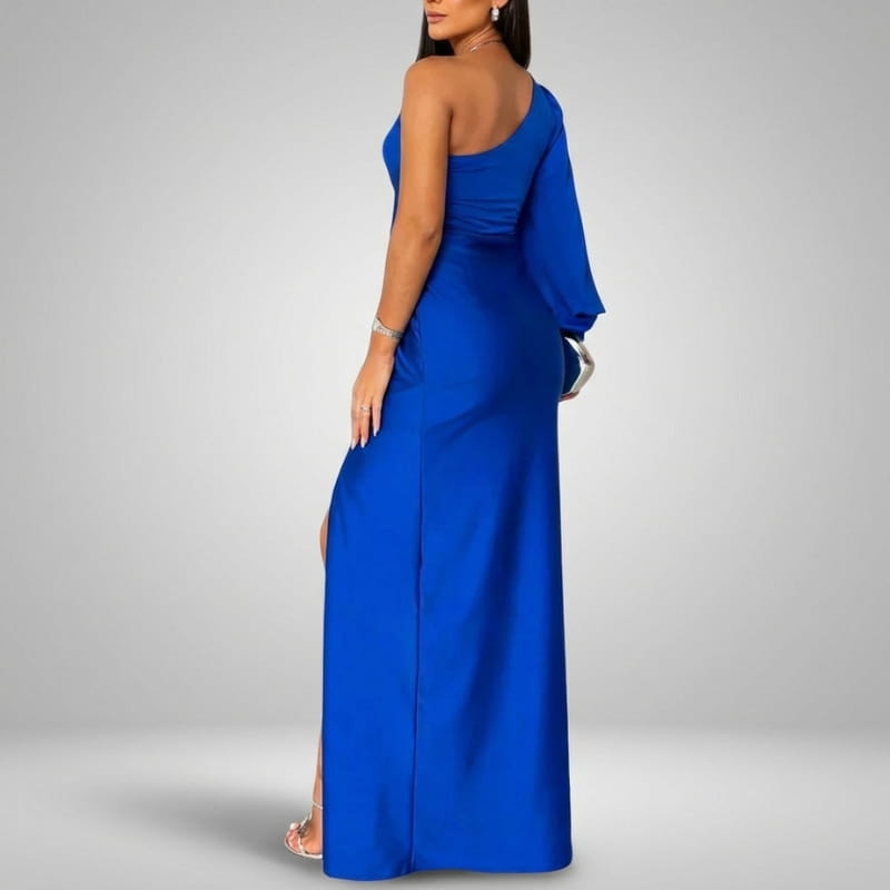 Olivia Satin One-Shoulder Maxi Dress – Elegant Evening Wear