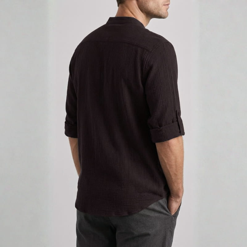 Callen Textured Cotton Henley Shirt – Relaxed Fit Casual Shirt