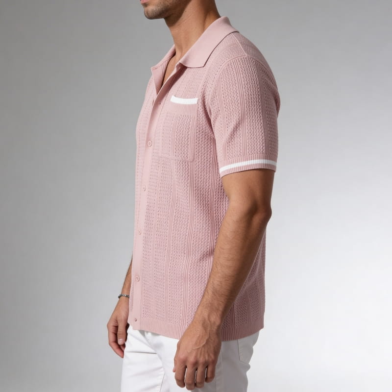 Jones Textured Knit Polo Shirt – Soft Breathable Everyday Wear Top