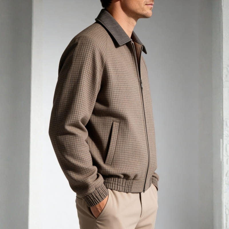 Kevin Cotton Blend Zip Jacket – Tailored Lightweight Sport Coat