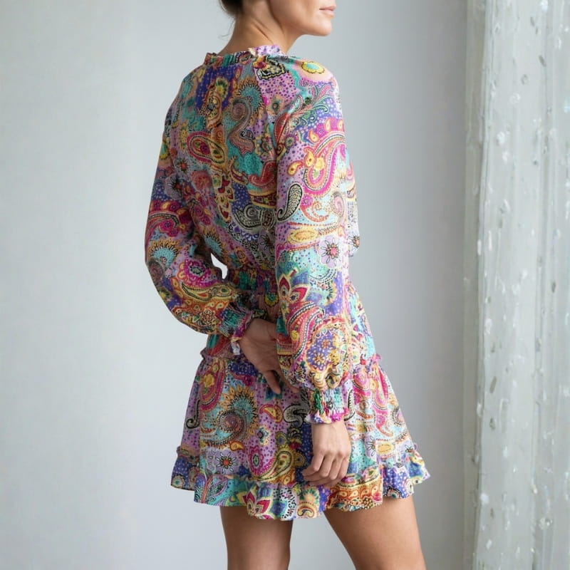 Paloma V Neck Ruffle Mini Dress – Flowy Summer Dress