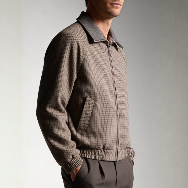 Kevin Cotton Blend Zip Jacket – Tailored Lightweight Sport Coat