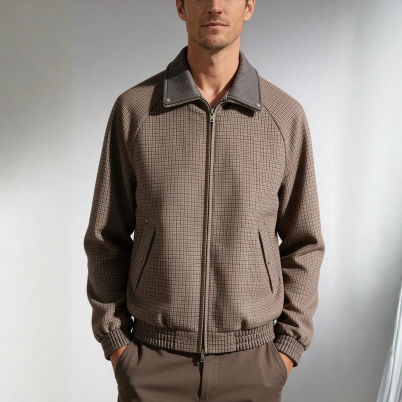 Kevin Cotton Blend Zip Jacket – Tailored Lightweight Sport Coat