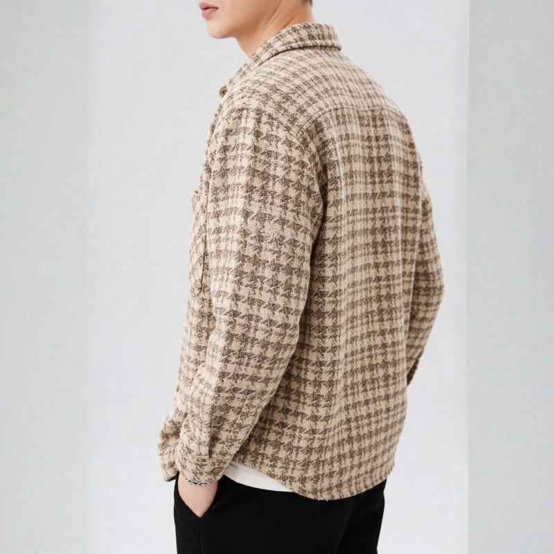 Kendrick Plaid Shirt Jacket – Textured Cotton Lightweight Layer