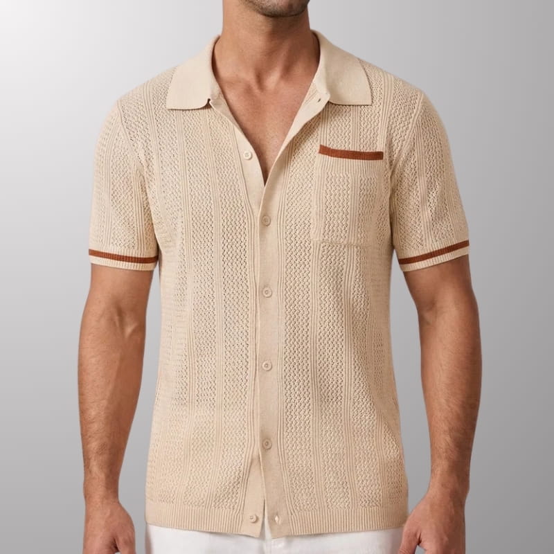 Jones Textured Knit Polo Shirt – Soft Breathable Everyday Wear Top