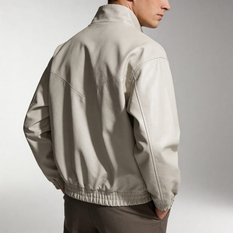 Marco Genuine Leather Bomber Jacket – Soft Durable Casual Outerwear