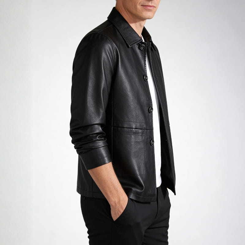 Alessandro Premium Leather Jacket - Sleek Tailored Casual Outerwear