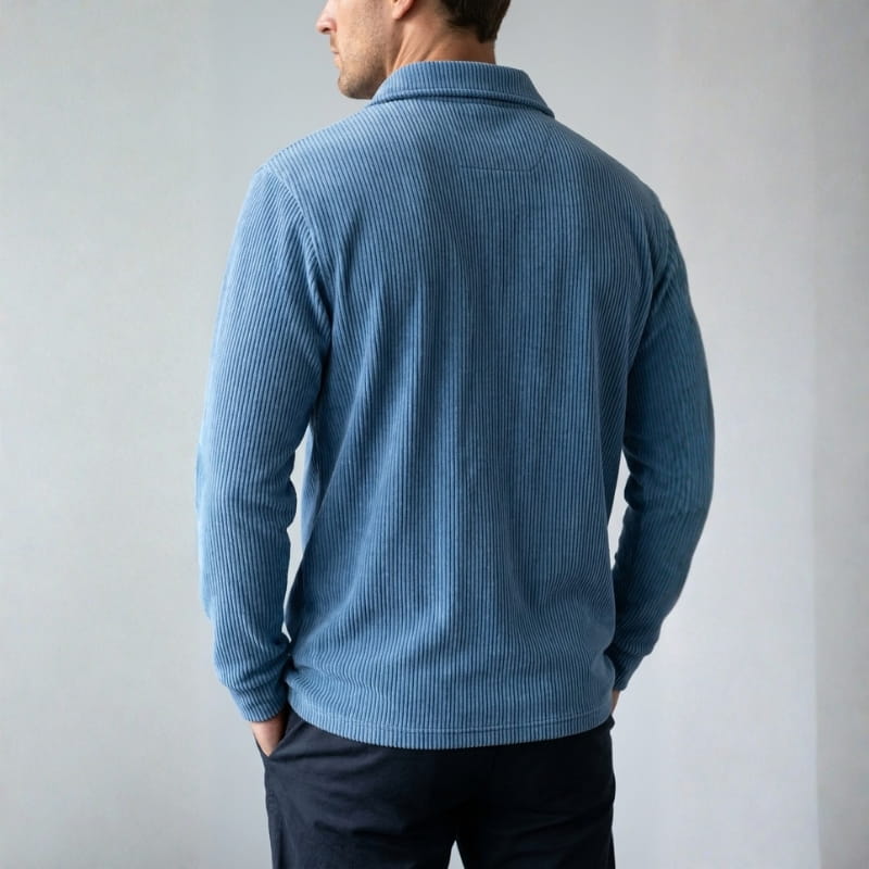 Lucien Corduroy Quarter Zip Polo Shirt – Soft Premium Layering Top