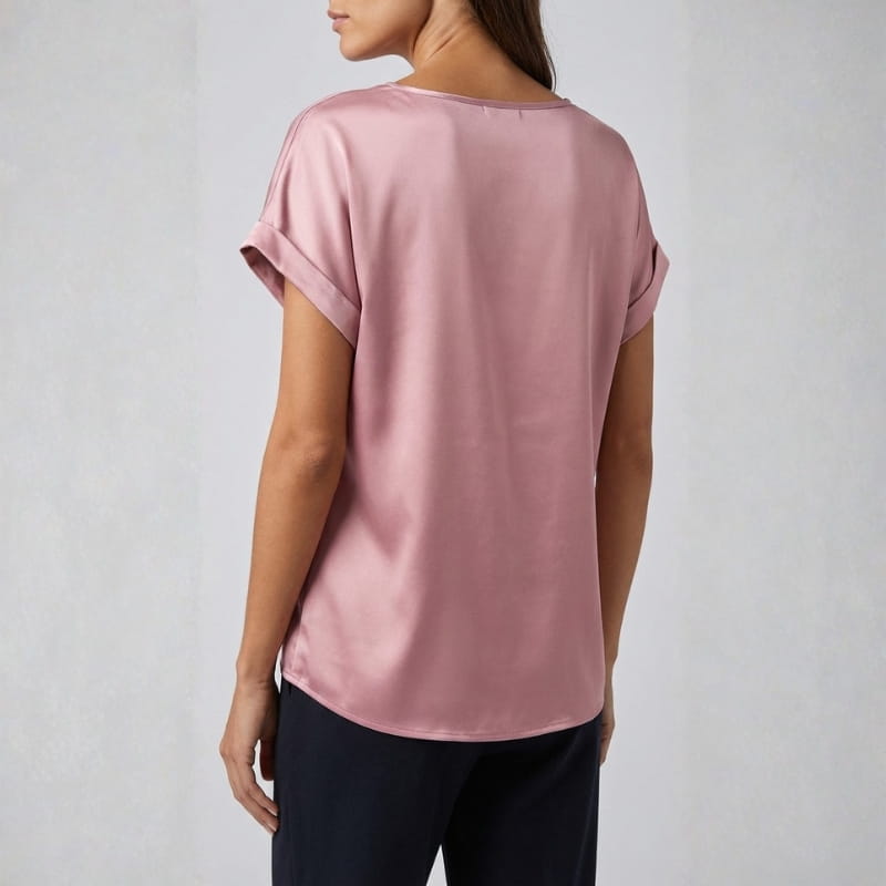 Elara Satin - Elegant V-Neck Blouse