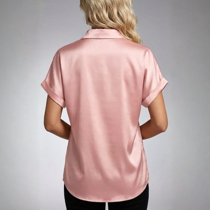 Seraphina Luxe: Premium Silk-Finish Satin Blouse