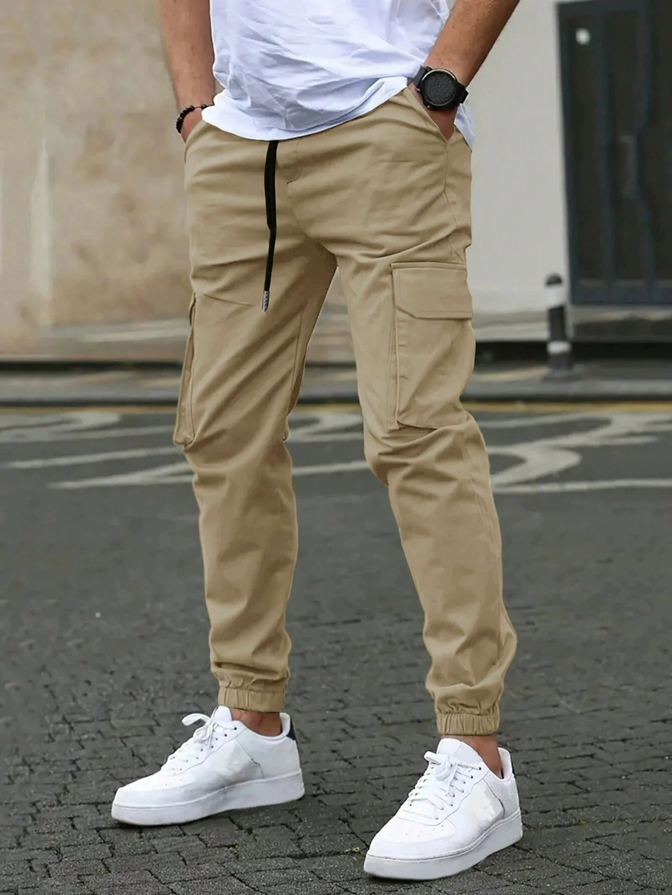 Carter Men’s Cargo Pants – Tapered Fit with Drawstring Waist & Utility Pockets