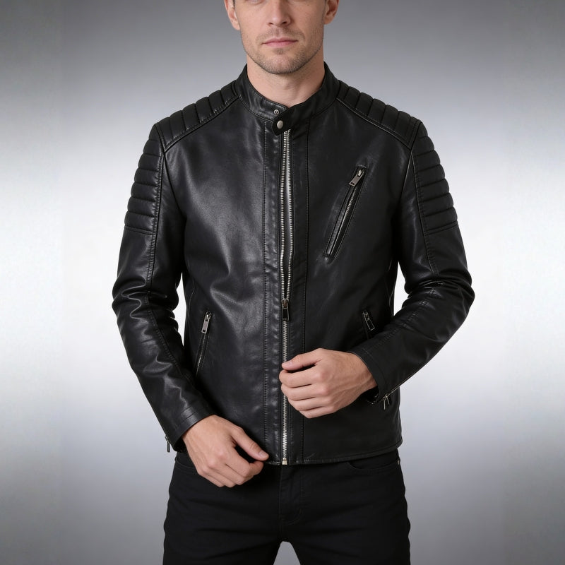 Armano Genuine Leather Biker Jacket – Rugged Casual Outerwear