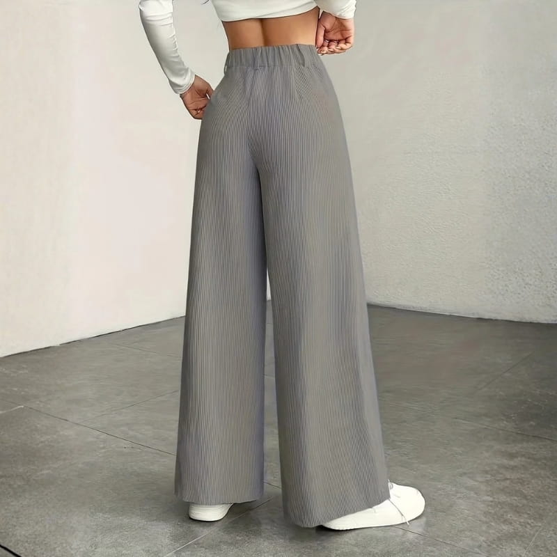 Althea High-Waisted Corduroy Wide-Leg Pants – Comfortable Versatile Trousers