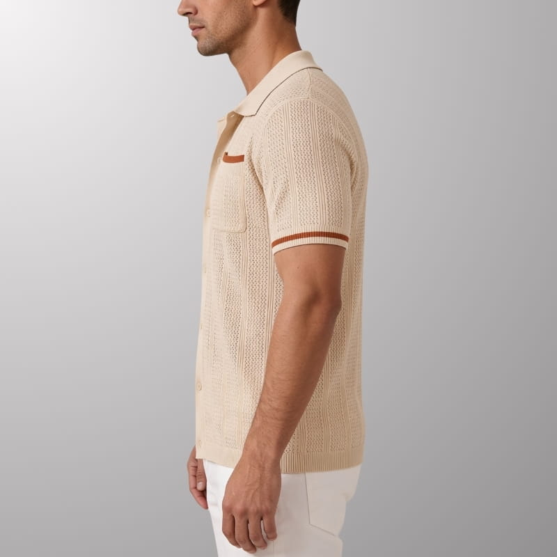 Jones Textured Knit Polo Shirt – Soft Breathable Everyday Wear Top