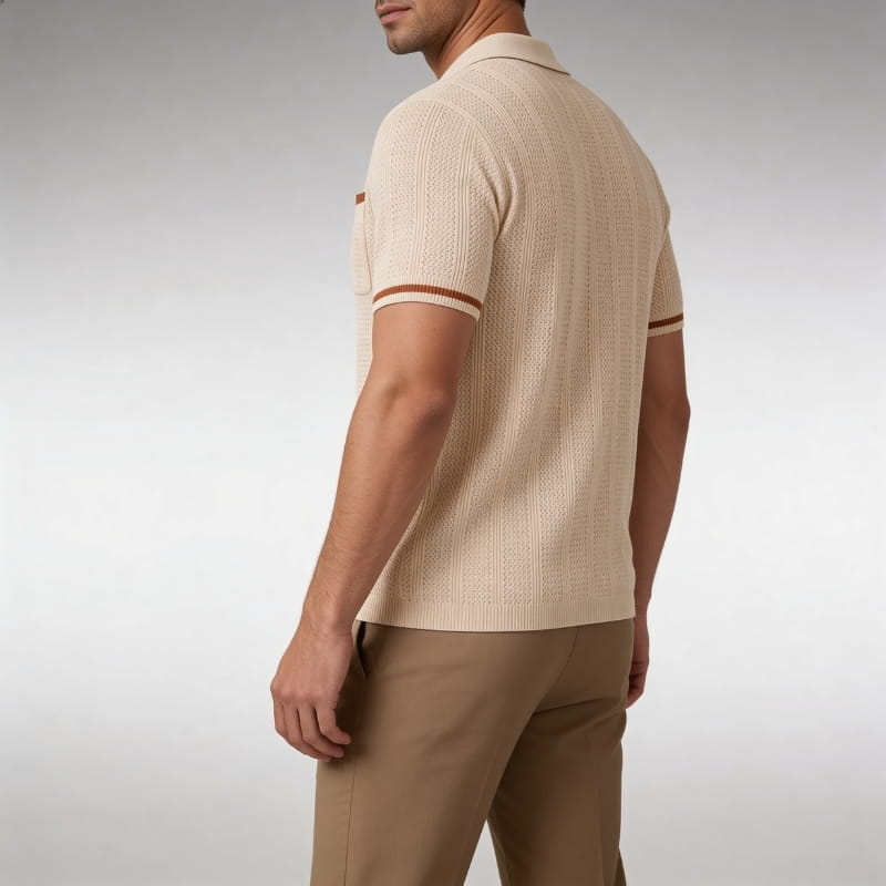 Jones Textured Knit Polo Shirt – Soft Breathable Everyday Wear Top