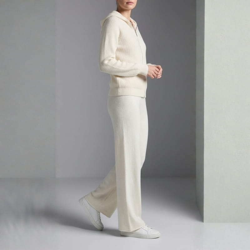 Vienna Valentina Women's 2 Piece Loungewear Set – Hooded Sweater and Wide Leg Pants