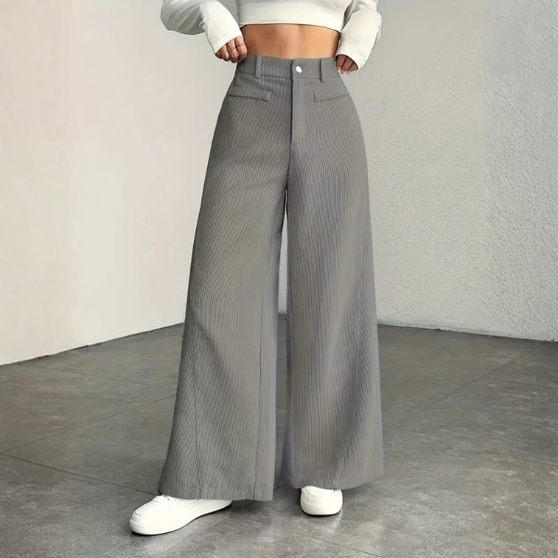 Althea Women's High Waisted Wide Leg Corduroy Pants