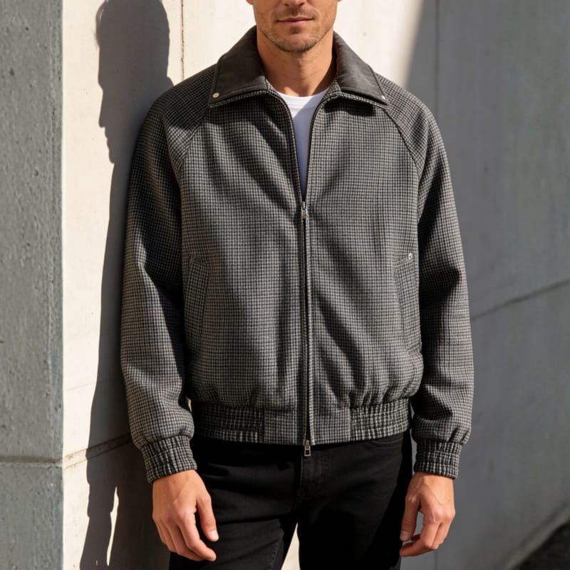 Kevin Cotton Blend Zip Jacket – Tailored Lightweight Sport Coat
