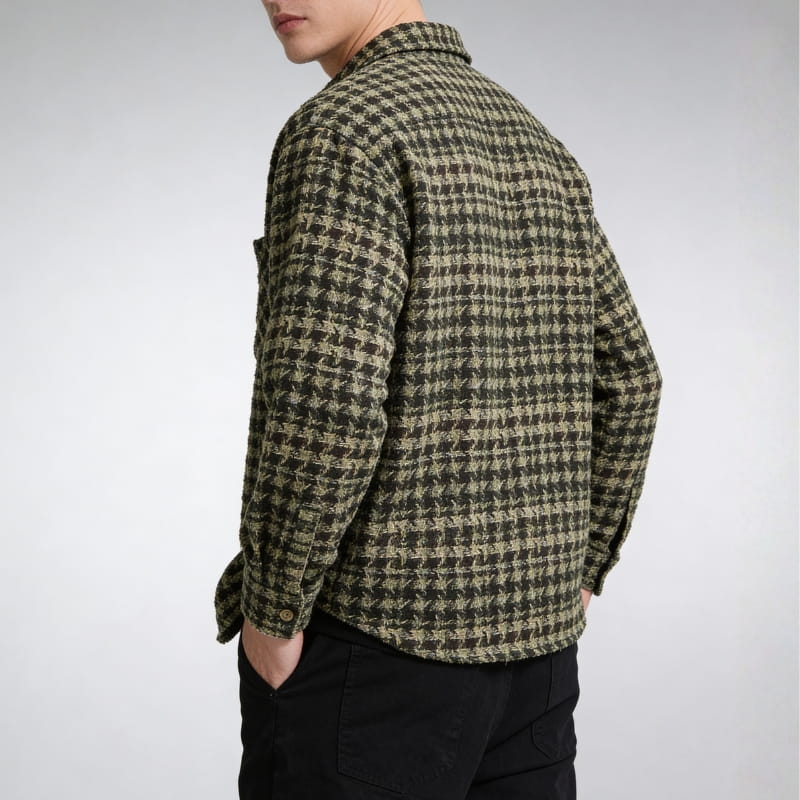 Kendrick Plaid Shirt Jacket – Textured Cotton Lightweight Layer