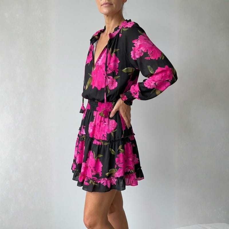 Paloma V Neck Ruffle Mini Dress – Flowy Summer Dress