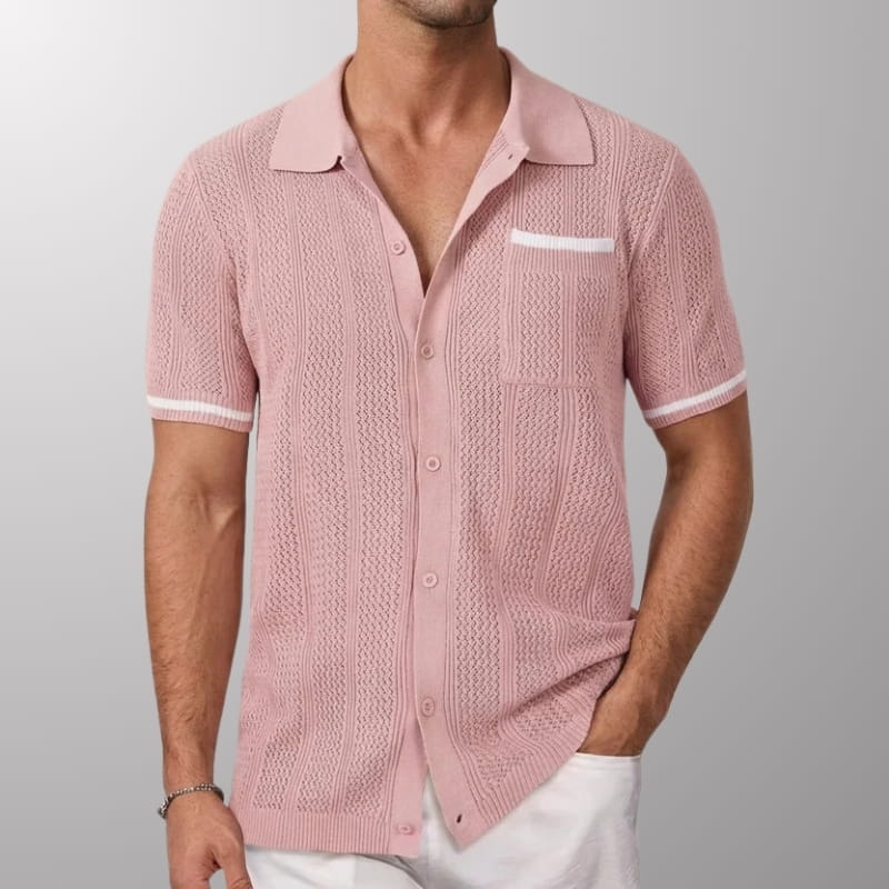 Jones Textured Knit Polo Shirt – Soft Breathable Everyday Wear Top