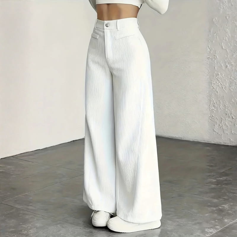 Althea Women's High Waisted Wide Leg Corduroy Pants