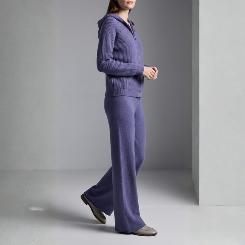 Vienna Valentina Women's 2 Piece Loungewear Set – Hooded Sweater and Wide Leg Pants