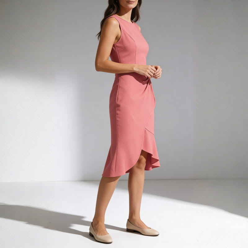 Ashley Premium Stretch Cocktail Dress – Elegant Sleeveless Fit Midi Dress