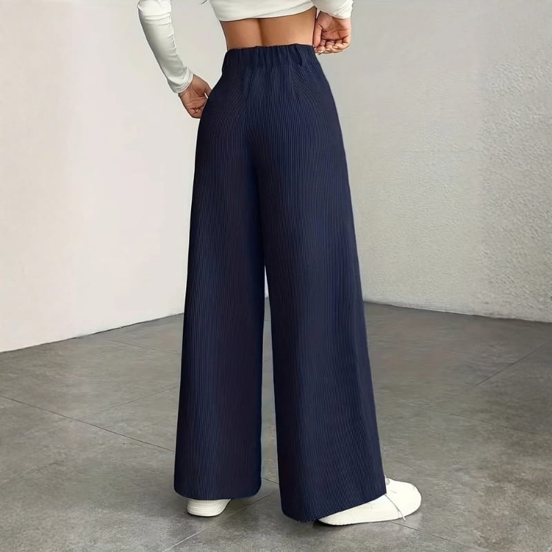 Althea High-Waisted Corduroy Wide-Leg Pants – Comfortable Versatile Trousers