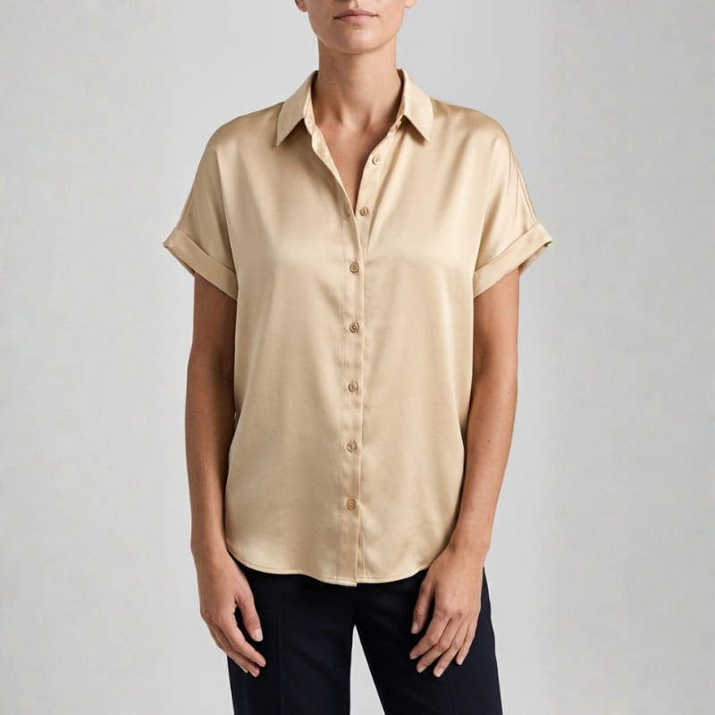Seraphina Luxe: Premium Silk-Finish Satin Blouse