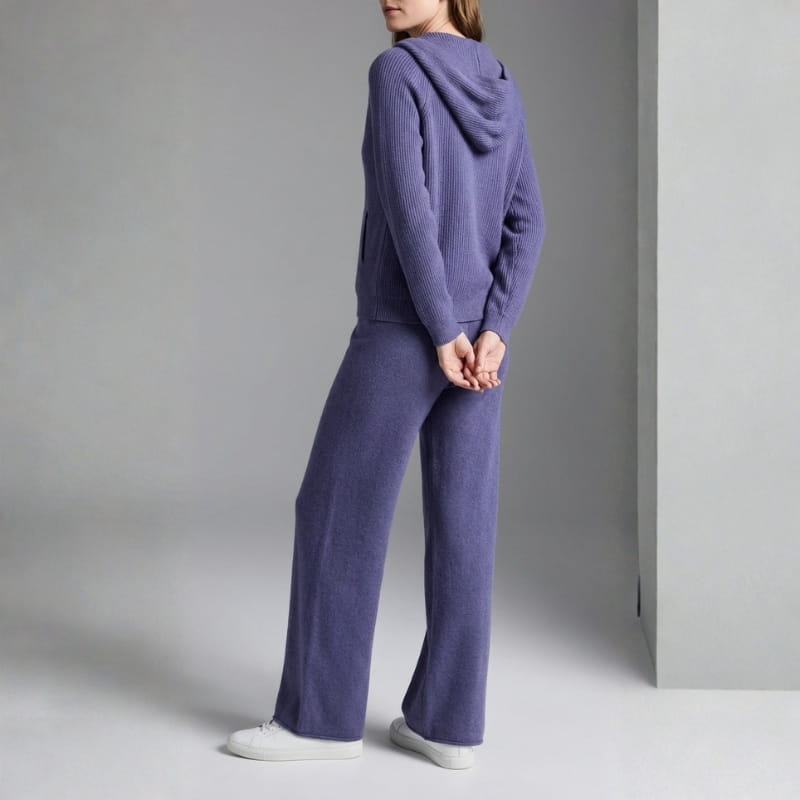Vienna Valentina Women's 2 Piece Loungewear Set – Hooded Sweater and Wide Leg Pants
