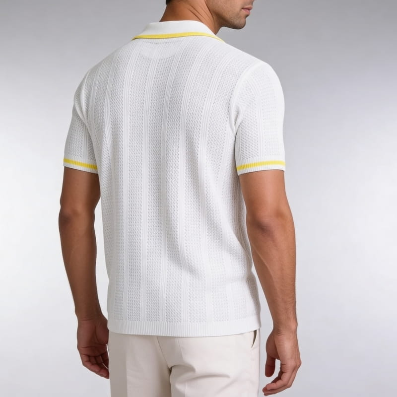 Jones Textured Knit Polo Shirt – Soft Breathable Everyday Wear Top