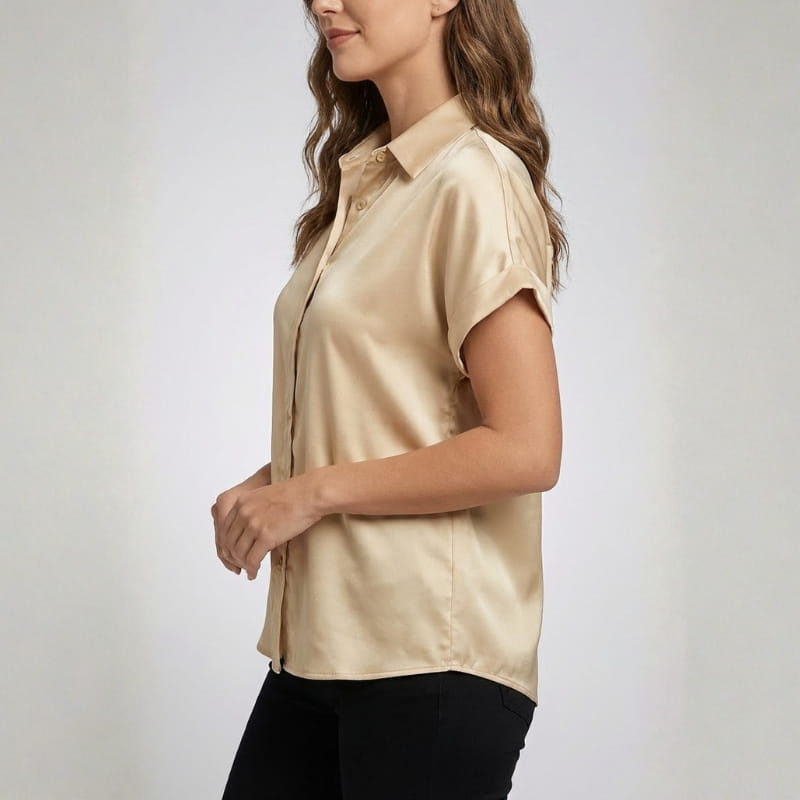 Seraphina Luxe: Premium Silk-Finish Satin Blouse