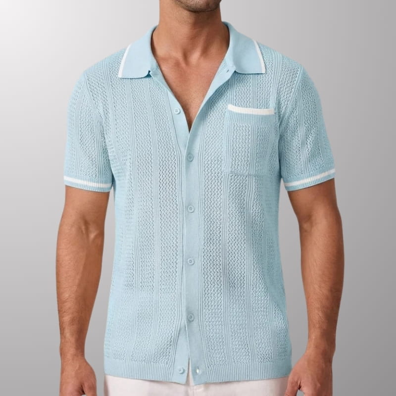 Jones Textured Knit Polo Shirt – Soft Breathable Everyday Wear Top